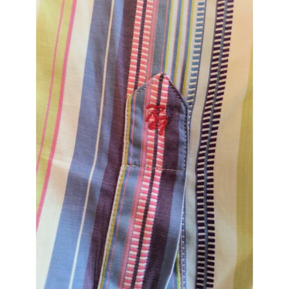 Robert Graham Button Up Shirt Men's Sz L Multicolor Striped Lng Sleeve Flip Cuff - Picture 9 of 16